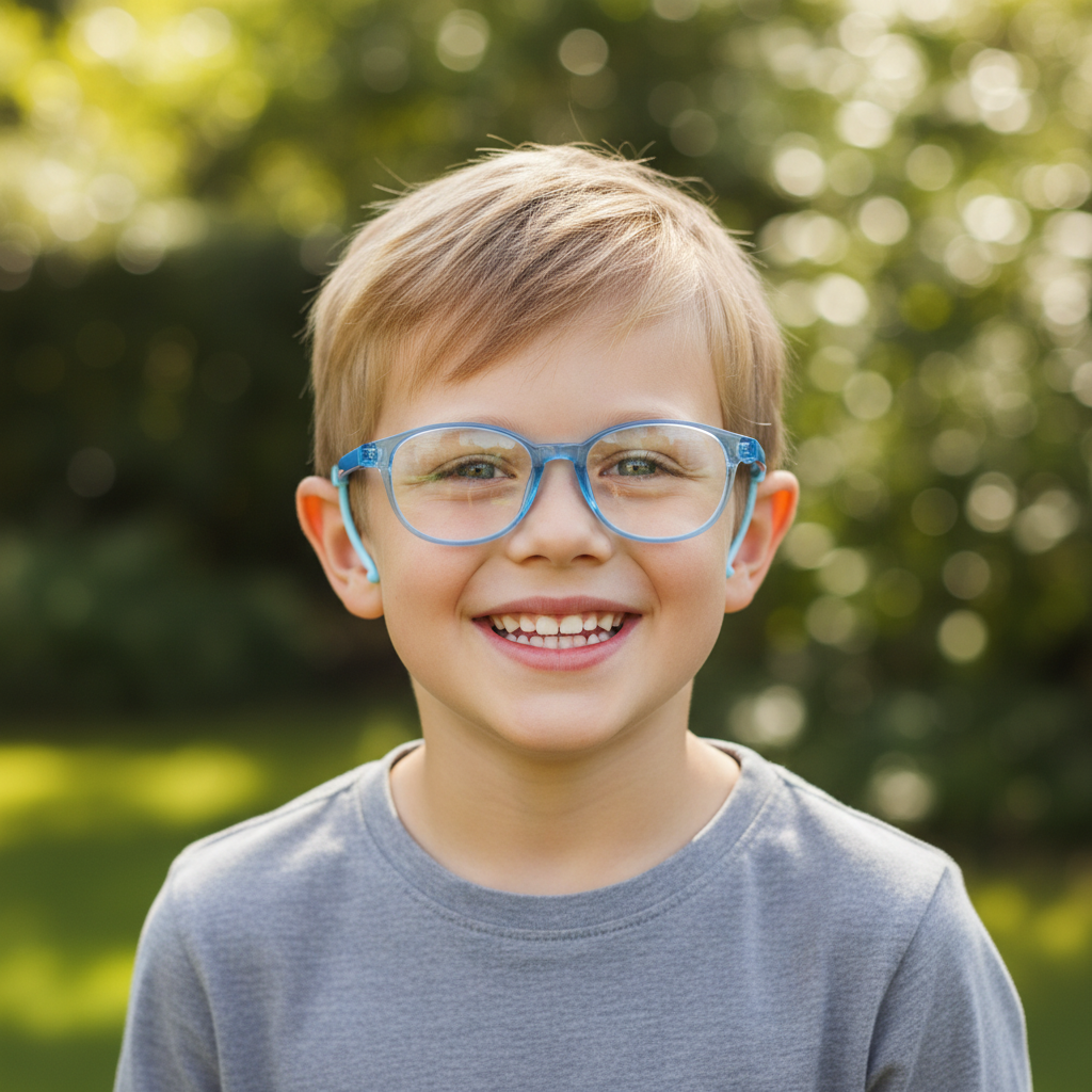 Crystal Blue Rectangular Full Rim Anti Grip Eyeglasses for 5-8 Yrs LKEK3121-BLU