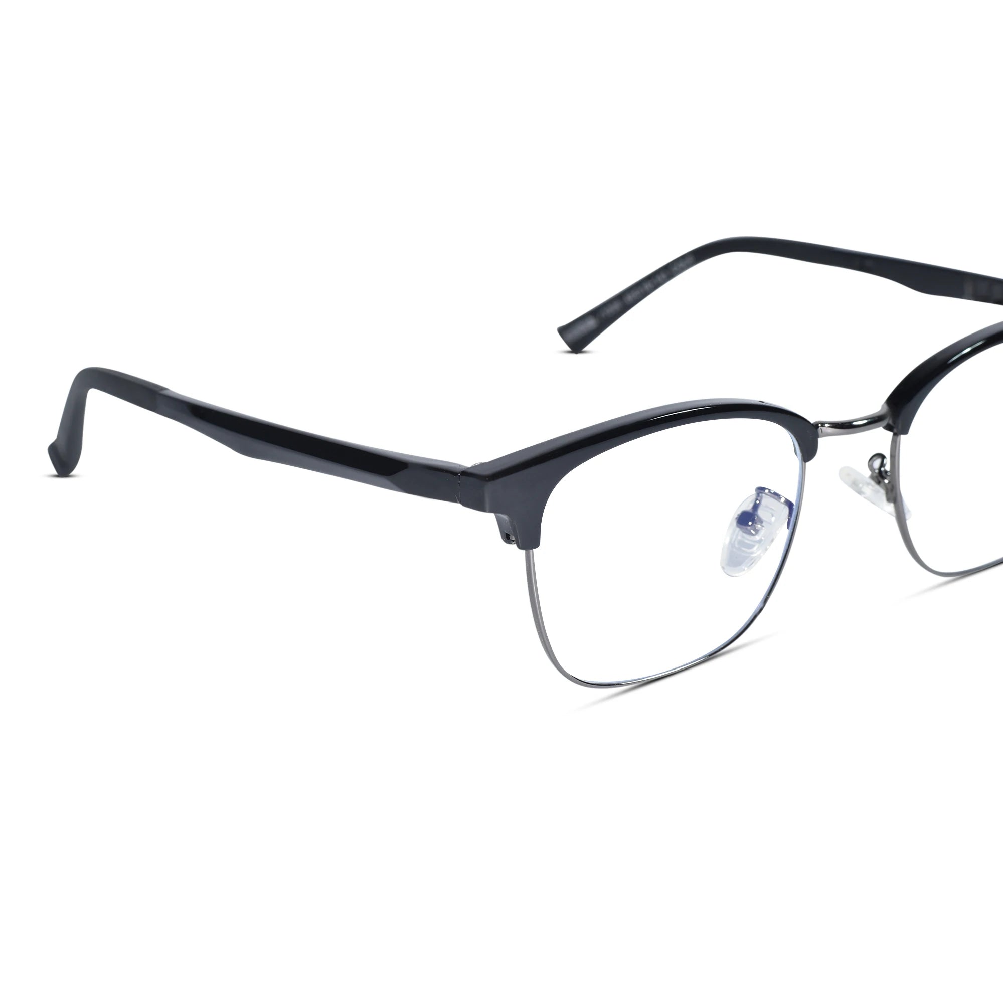 Lenskandy Titan Edge Premium Black Metal Eyeglasses for Men for Classic Look LKE71003-Black