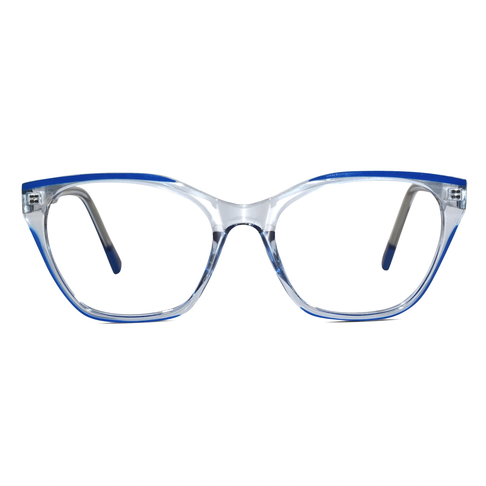 Crystal Dual Tone Cateye Eyeglasses For Women ELE2578-BLU