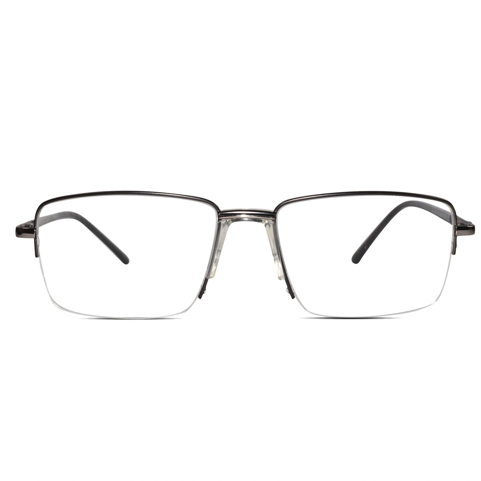 Designer Half Farme Reactngular Eyeglasses For Men ELE62031-GRY