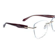Aurelia Grace Crystal Red Rimless Cateye Glasses for Women
