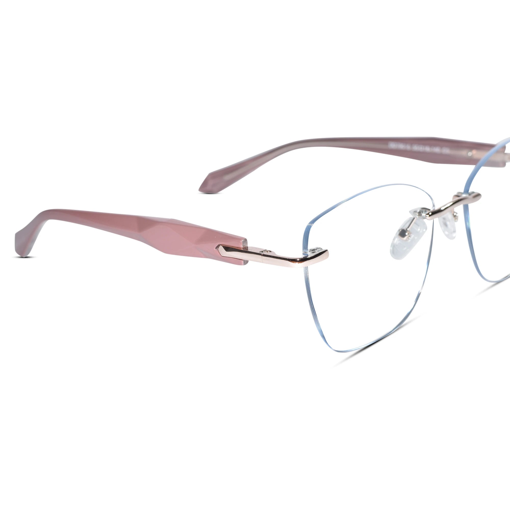 Aurelia Grace Crystal Brown Rimless Cateye Glasses for Women LKE79016-Brown
