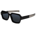 RETRO Dark Black Square Sunglasses For Men & Women LKS2903-GRY