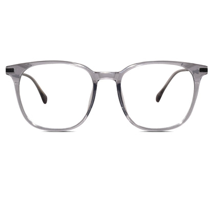 Metal Grey Square Eyeglasses For Men & Women