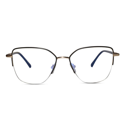 Half Frame Cat Eyeglasses for Women
