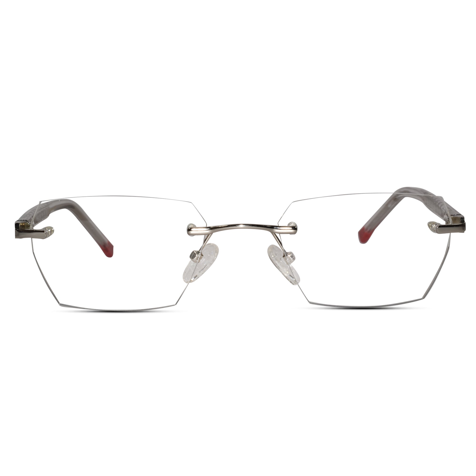 Silver Rectangular Rimless Eyeglasses for  Men & Women
