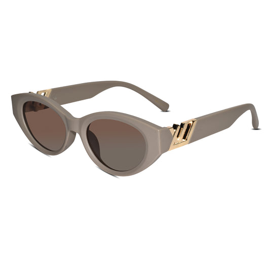 Designer Matt Brown Cat Eye Sunglasses For Women