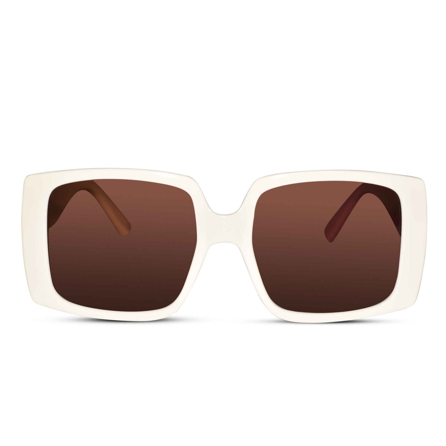 Oversize Square Dual Tone White  Sunglasses