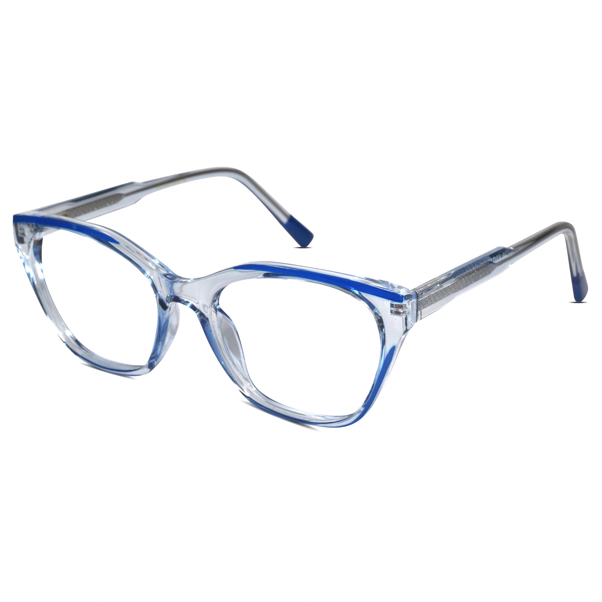 Crystal Dual Tone Cateye Eyeglasses For Women ELE2578-BLU