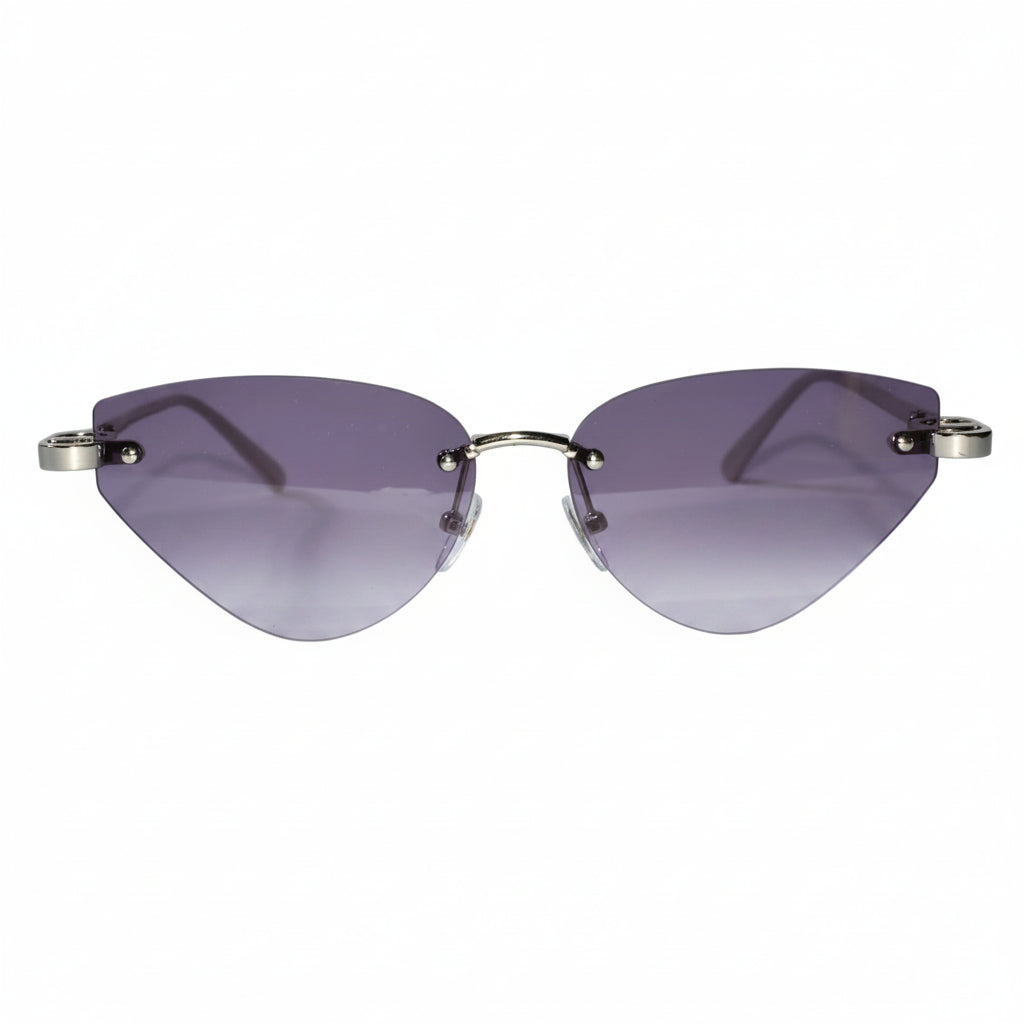 Rimless Cat Eye Sunglasses for Women ELS2026S010-PEPL GLD