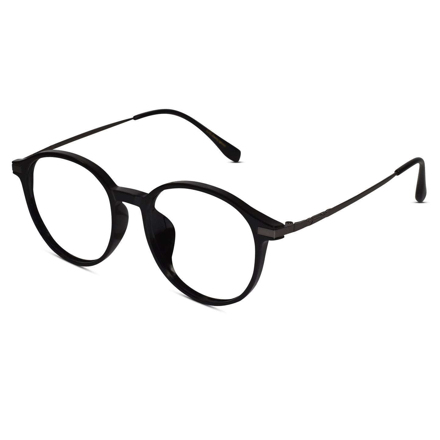 Black Metal Round Eyeglasses For Women