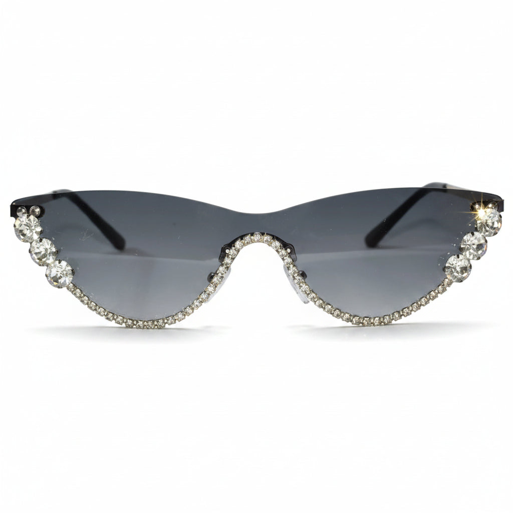 Rimless Cat Eye Sunglasses for Women ELS2026S011-GRN