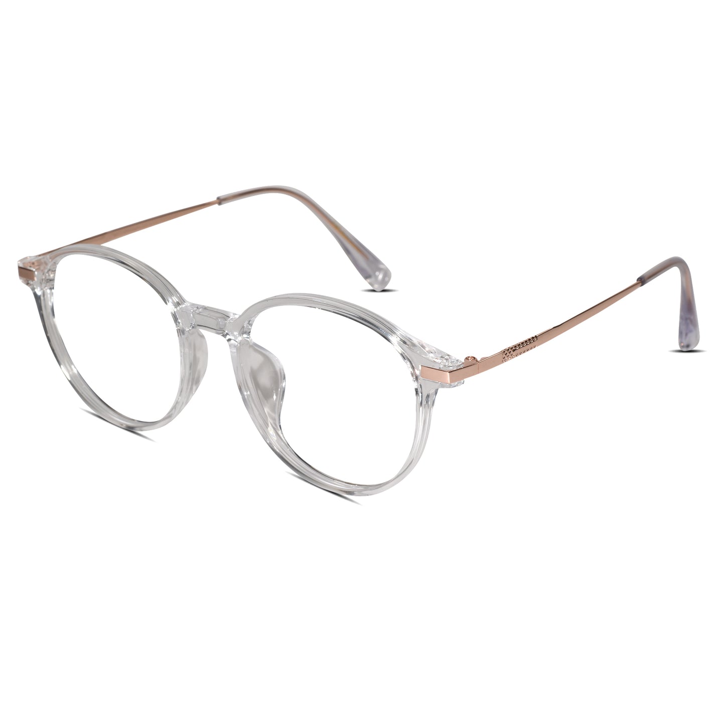 Gold-Transparent Round Eyeglasses For Women