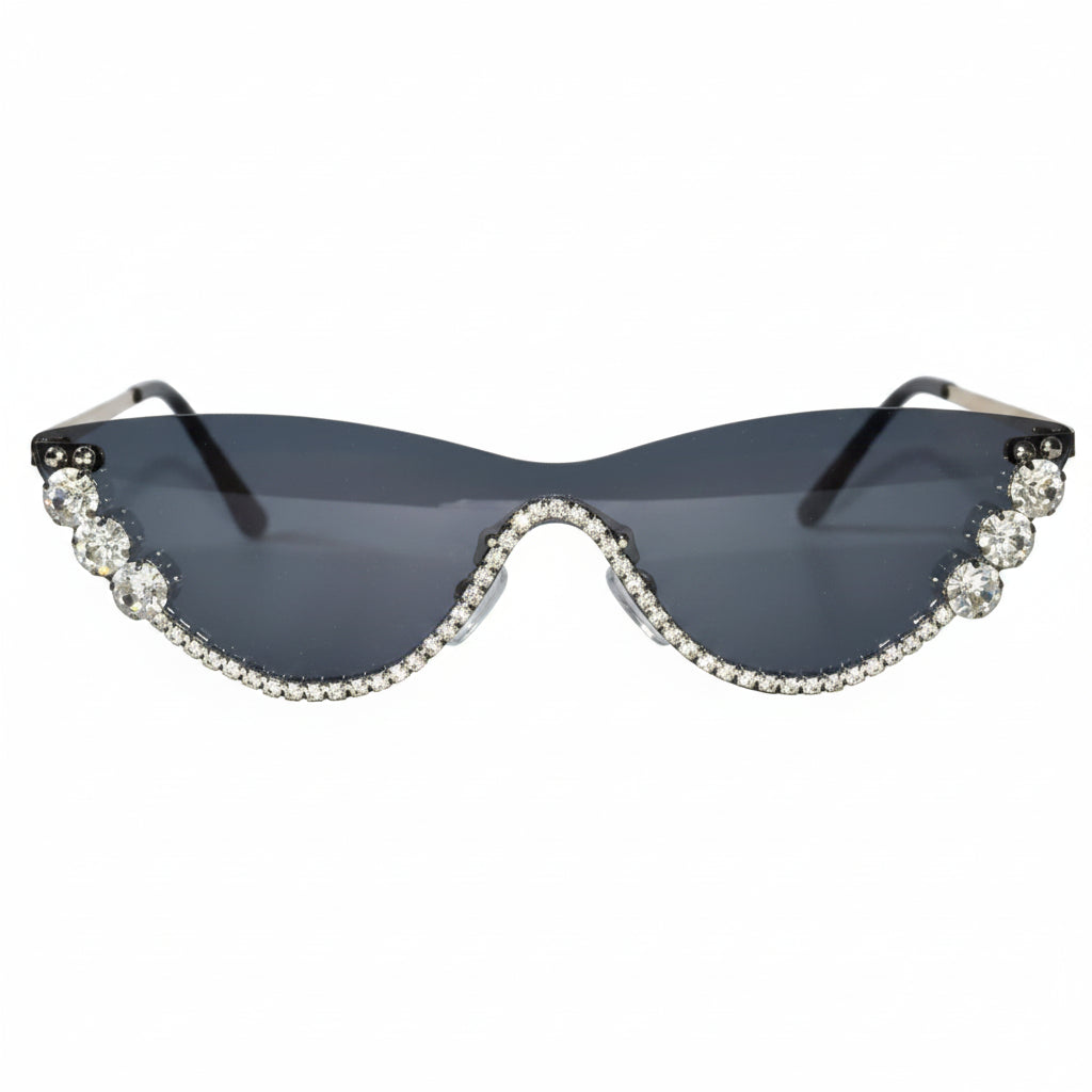 Rimless Cat Eye Sunglasses for Women ELS2026S011-BLK