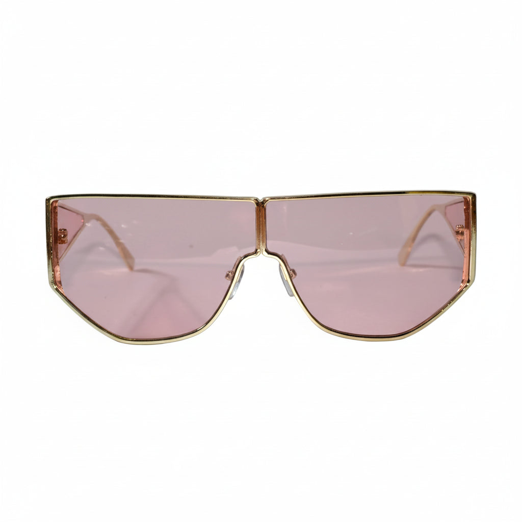 Stylish Geometric Sunglasses for Men-ELS2026S05-PNK GLD