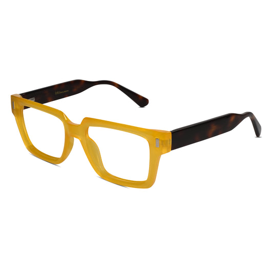 Bold Yellow Clip-on Eyeglasses for Men & Women