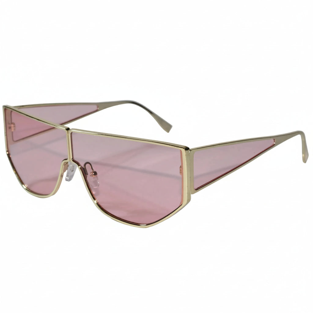 Stylish Geometric Sunglasses for Men-ELS2026S05-PNK GLD
