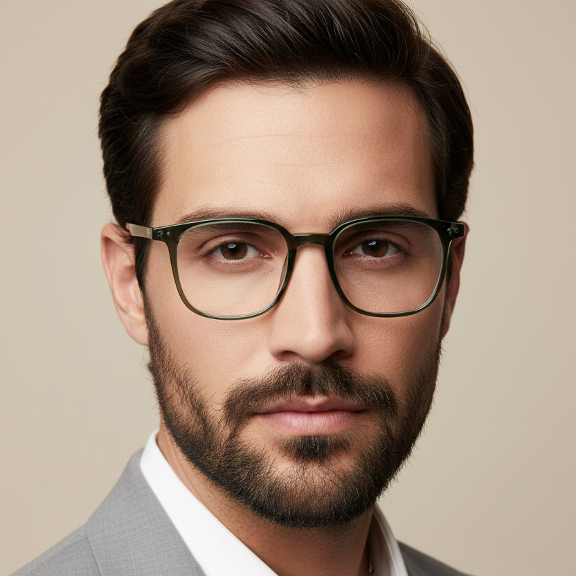 Axton Rectangular Full Rim Eyeglasses For Men & Women – LKE90014-Green