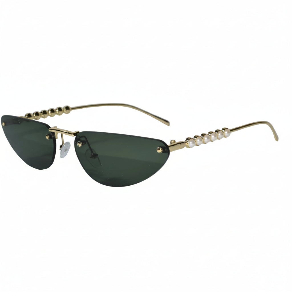 Rimless Cat Eye Sunglasses for Women ELS2026S12-GRN GLD