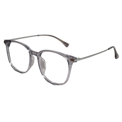 Metal Grey Square Eyeglasses For Men & Women