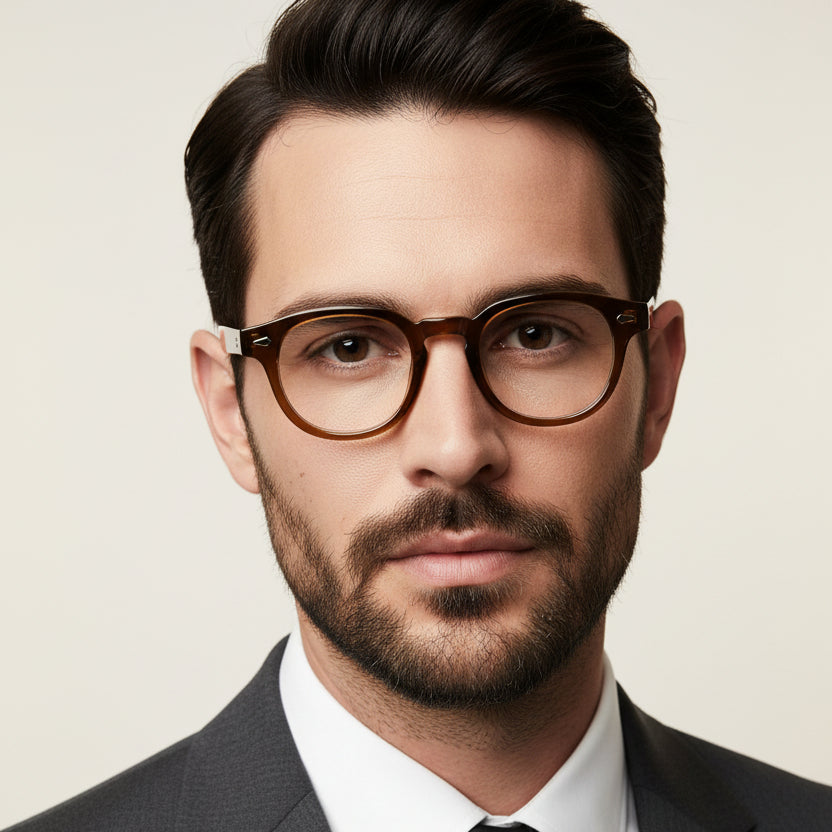 Round eyeglasses for Men & Women LKE6106-BRN