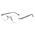 Silver Rectangular Rimless Eyeglasses for  Men & Women