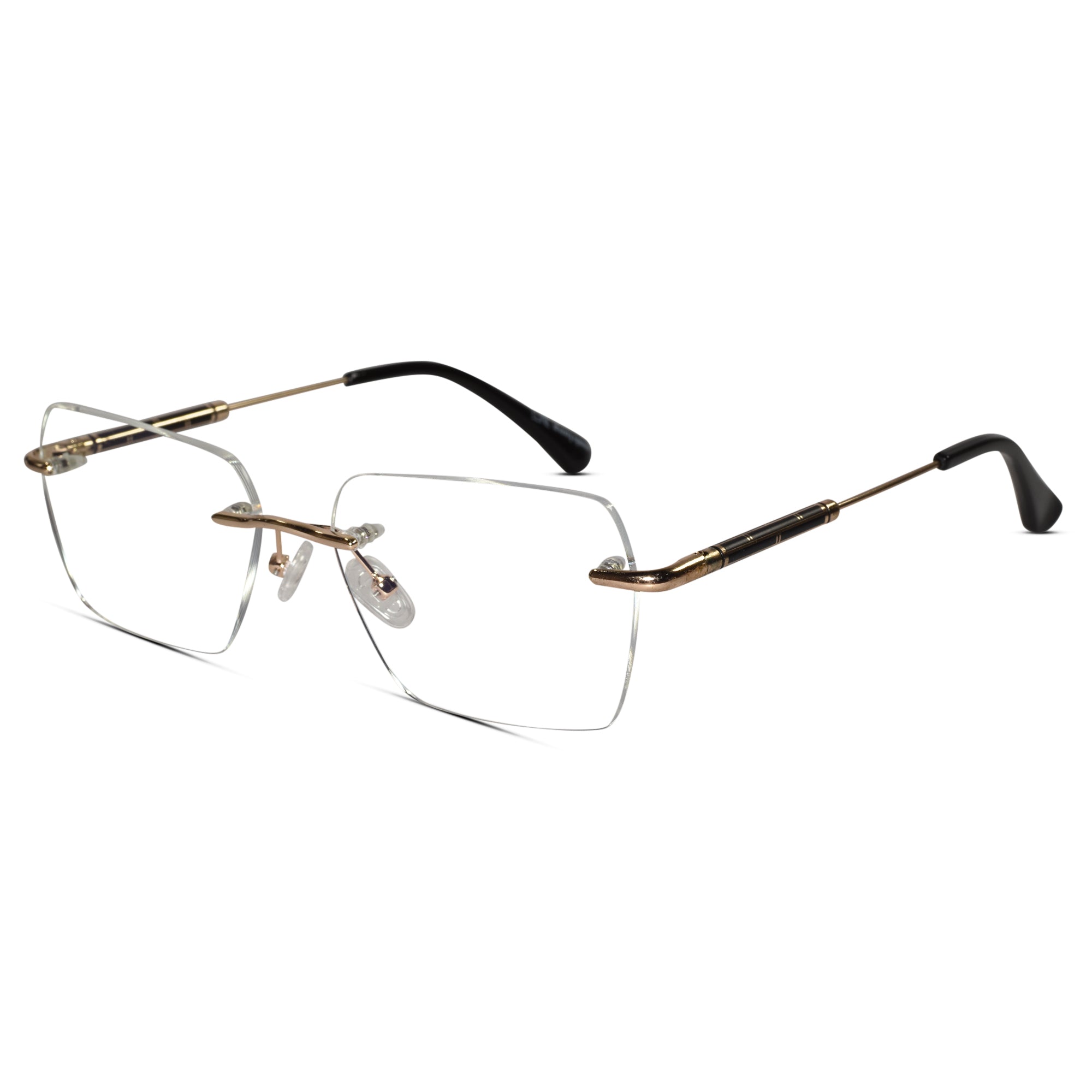 Buy Trendy Rectangular Mens Eyeglasses Rimless Rs. 799. UV glasses for computer with stylish frames