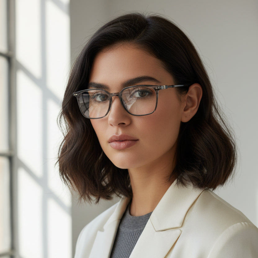 Dual Color Rectangular Eyeglasses for men and women LKE85218