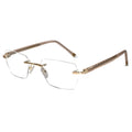 Golden Rimless Reactngular Eyeglasses For Men ELS989-GOLD