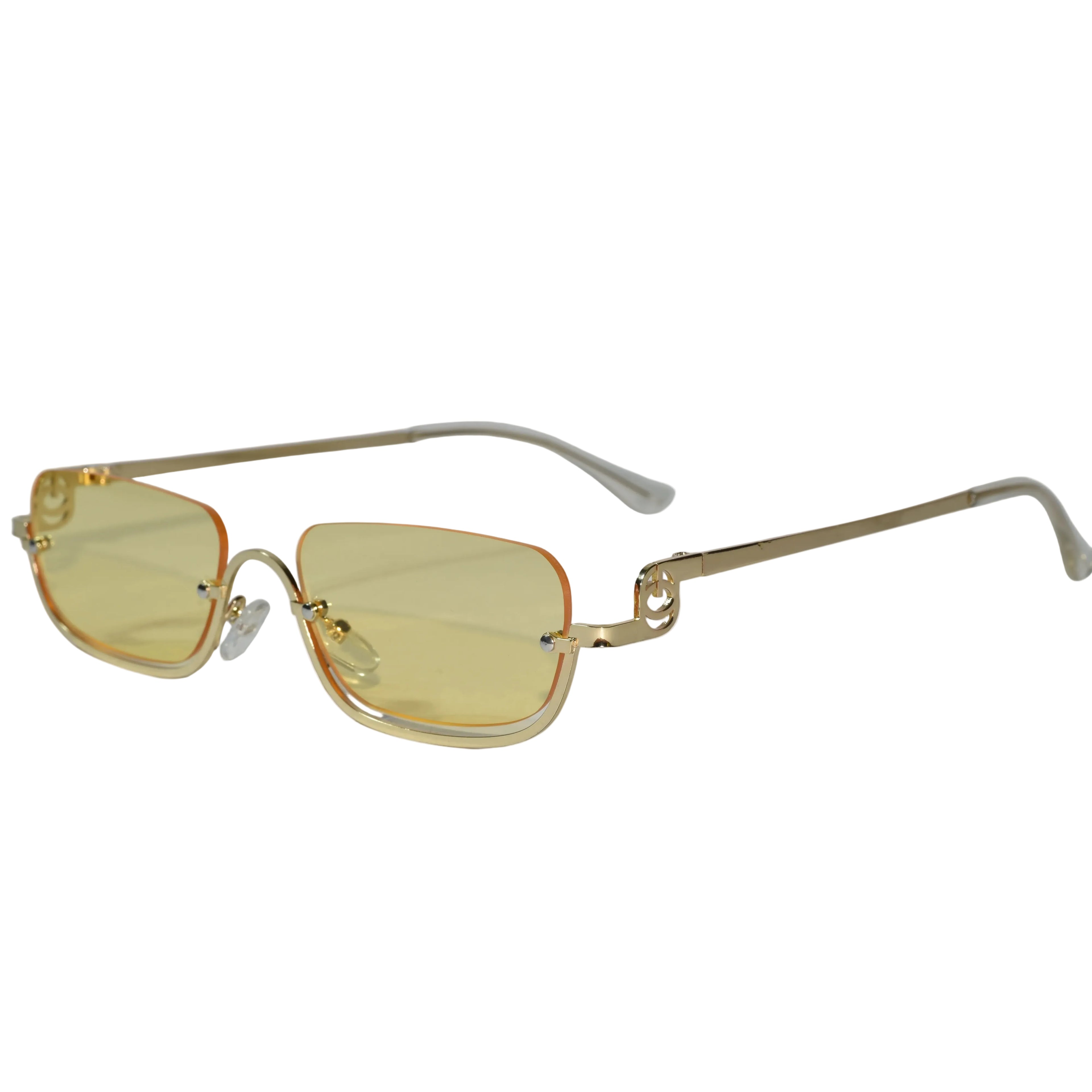 Stylish Rectangular Sunglasses for Men & Women ELS2026S08-YLLW GLD