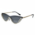 Rimless Cat Eye Sunglasses for Women ELS2026S011-GRN