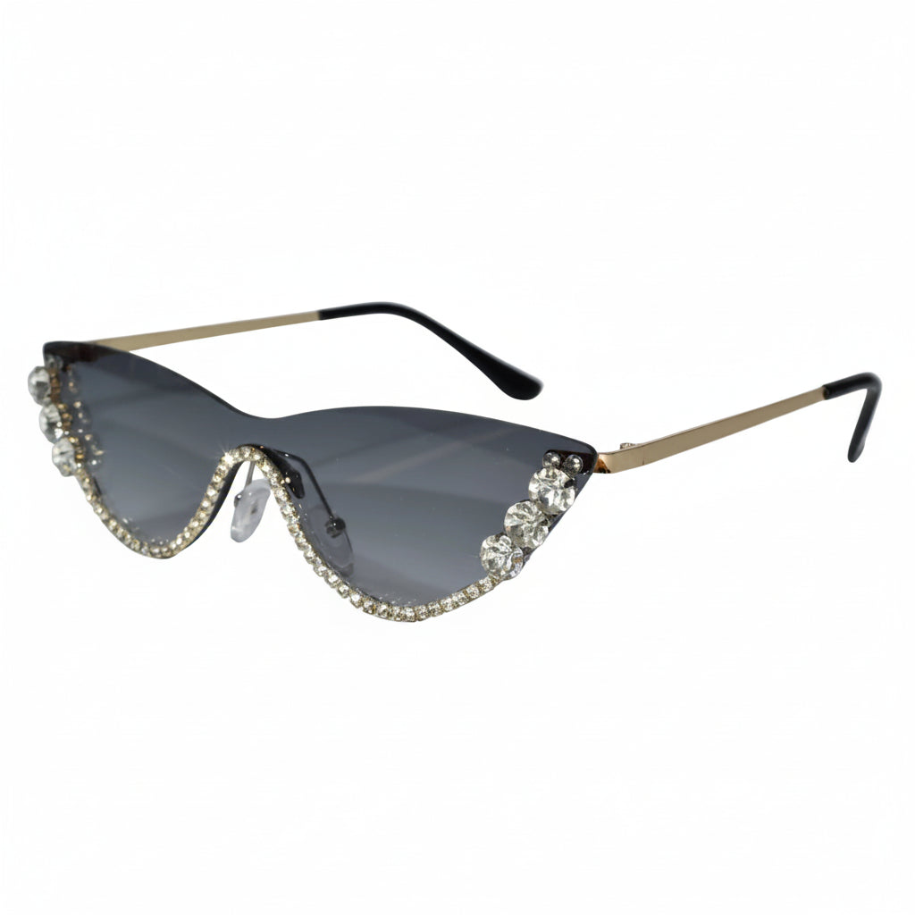 Rimless Cat Eye Sunglasses for Women ELS2026S011-GRN