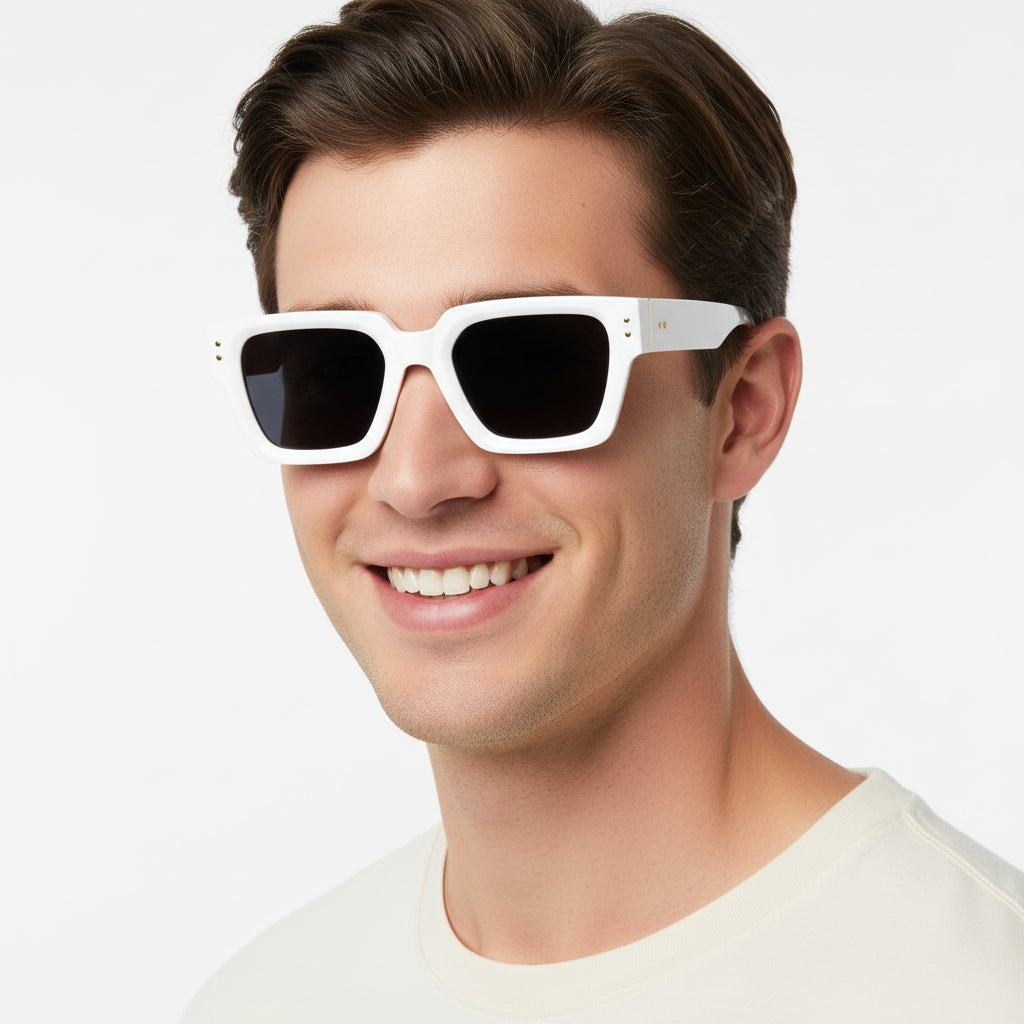 Designer Bold White Wayfarer Sunglasses For Men And Women ELS800-WHT