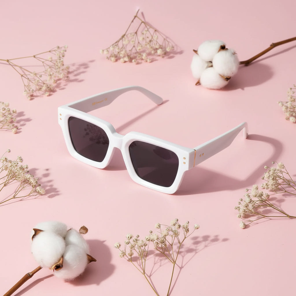 Designer Bold White Wayfarer Sunglasses For Men And Women ELS800-WHT