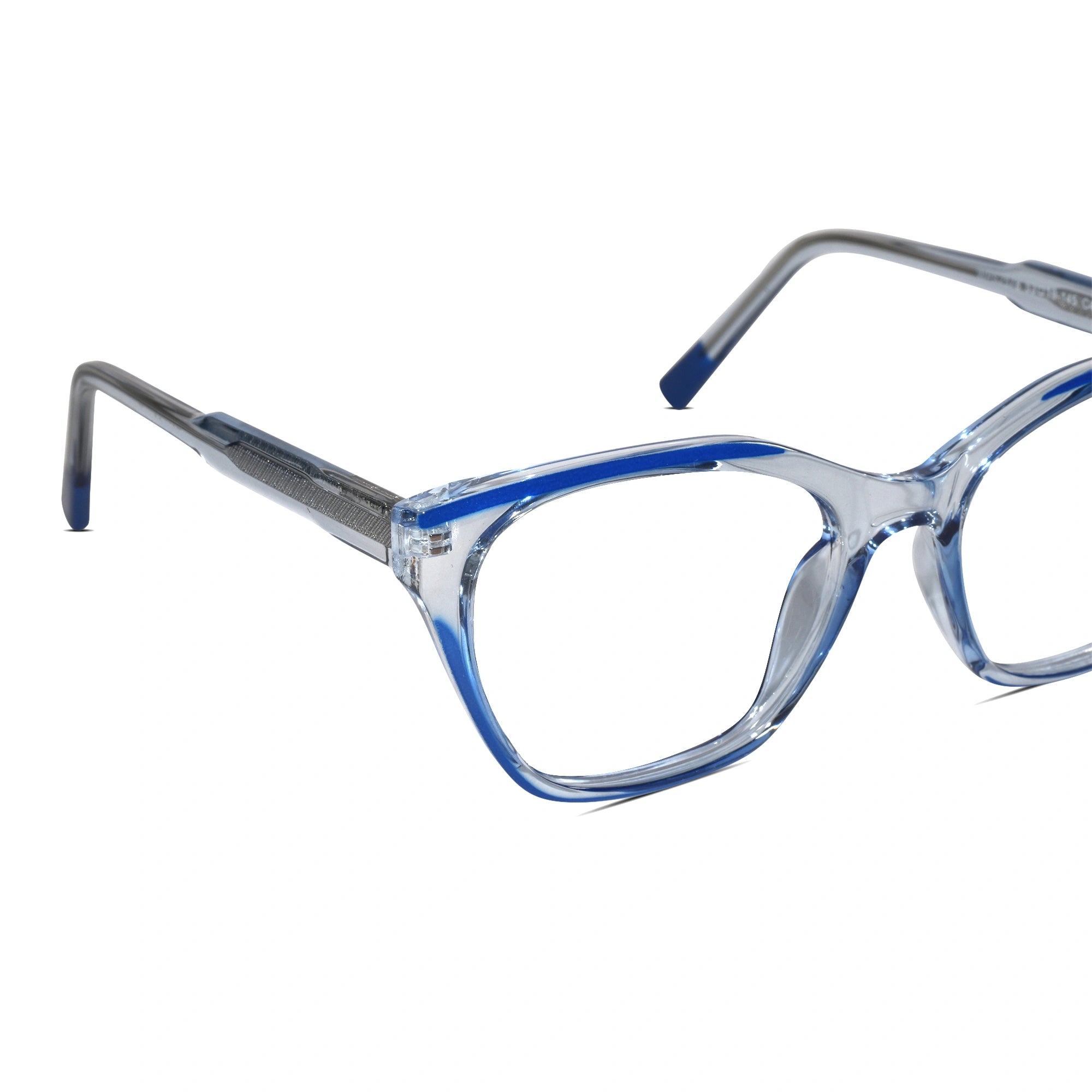 Crystal Dual Tone Cateye Eyeglasses For Women ELE2578-BLU