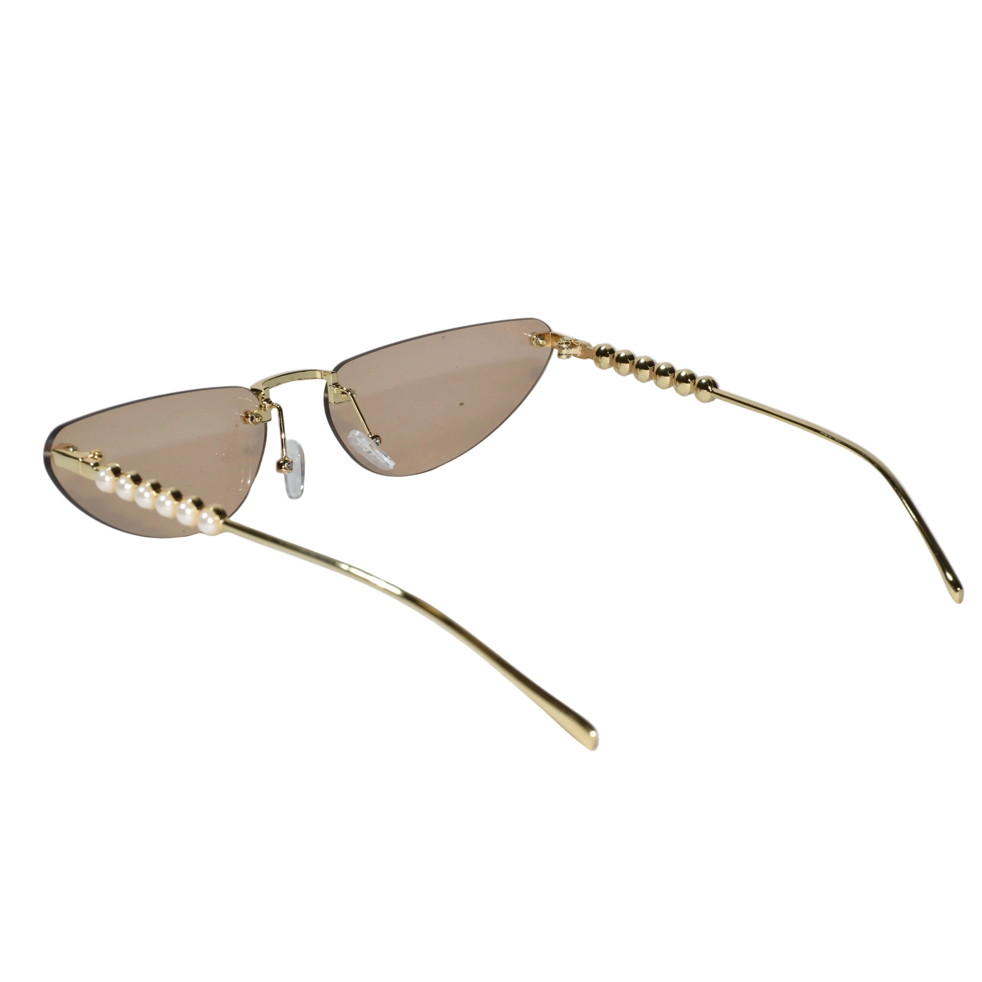 Rimless Cat Eye Sunglasses for Women ELS2026S12-BRN-Gold