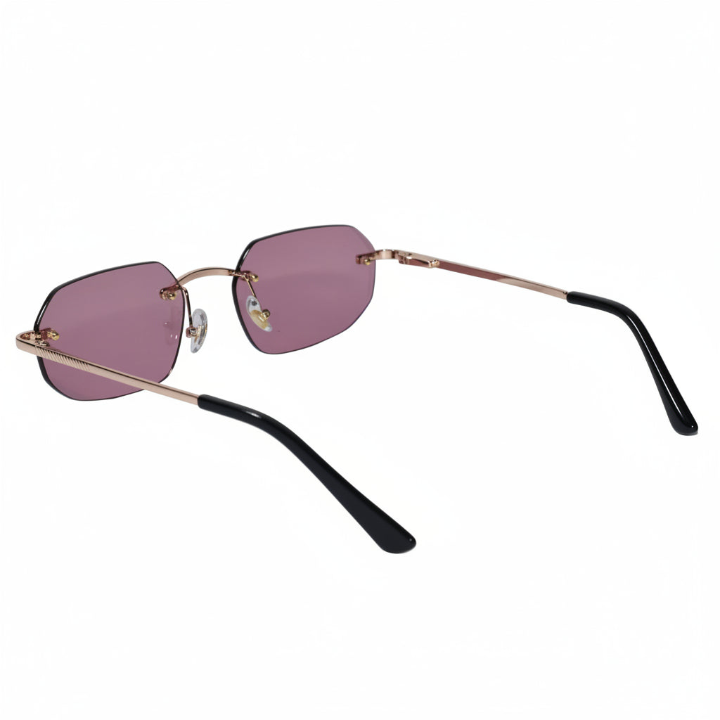 Rimless Square Sunglasses with Gold Sunglasses For Men & Women ELS2026S02-PNK