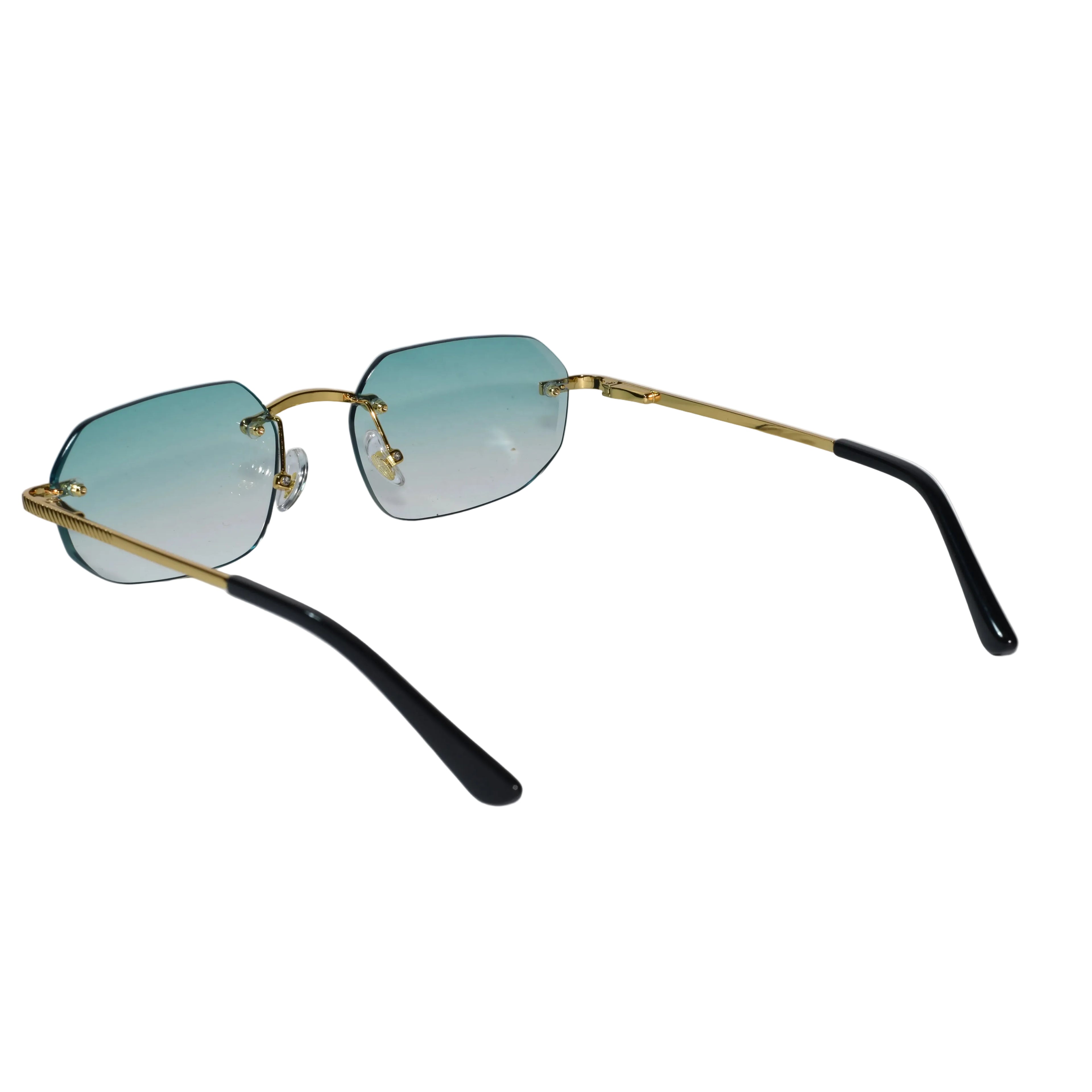 Rimless Square Sunglasses with Gold Sunglasses For Men & Women ELS2026S02-GRN