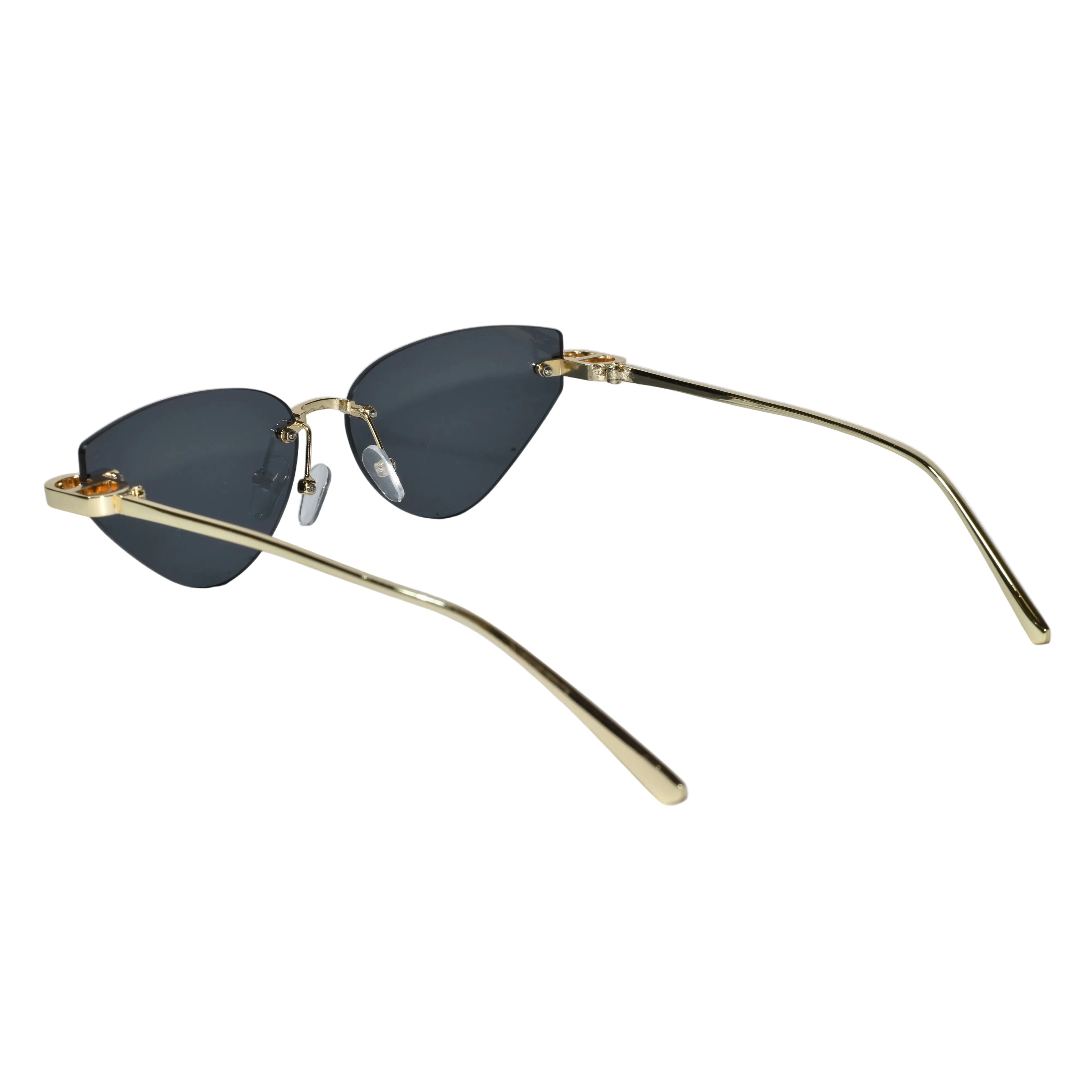 Rimless Cat Eye Sunglasses for Women ELS2026S010-BLK GLD