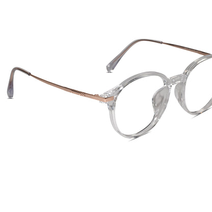 Gold-Transparent Round Eyeglasses For Women