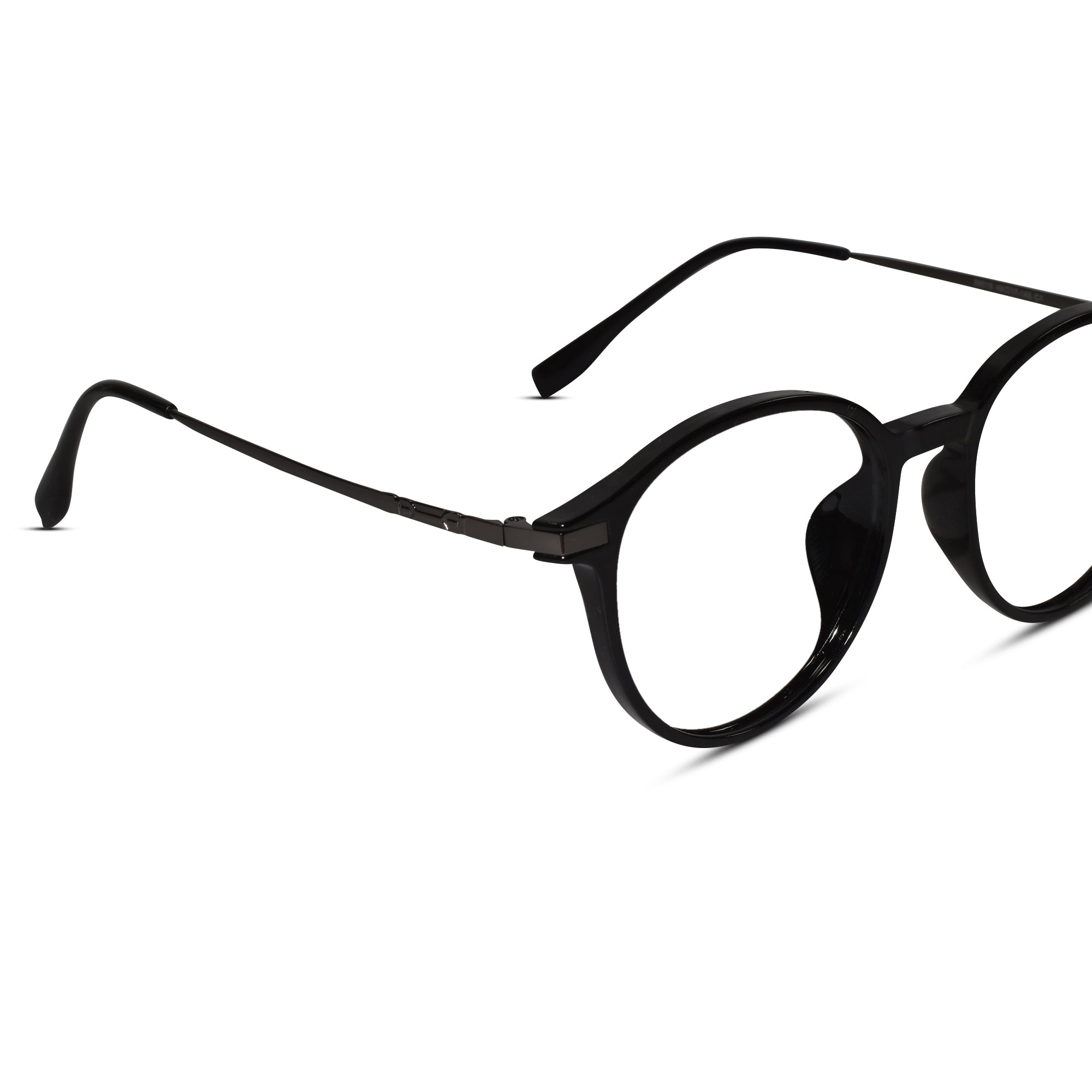 Black Metal Round Eyeglasses For Women