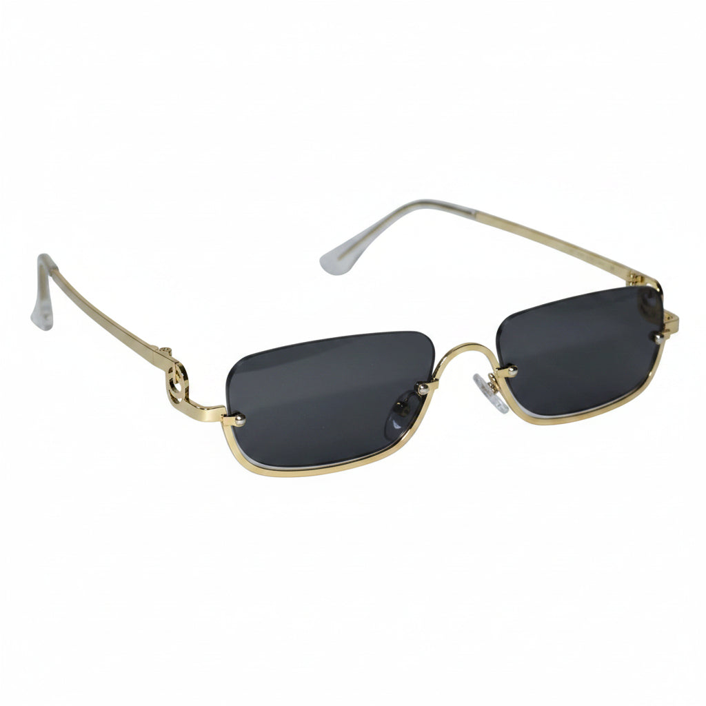 Stylish Rectangular Sunglasses for Men & Women ELS2026S08-BLK GLD