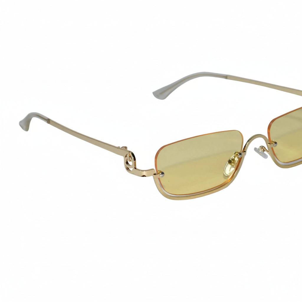 Stylish Rectangular Sunglasses for Men & Women ELS2026S08-YLWGLD