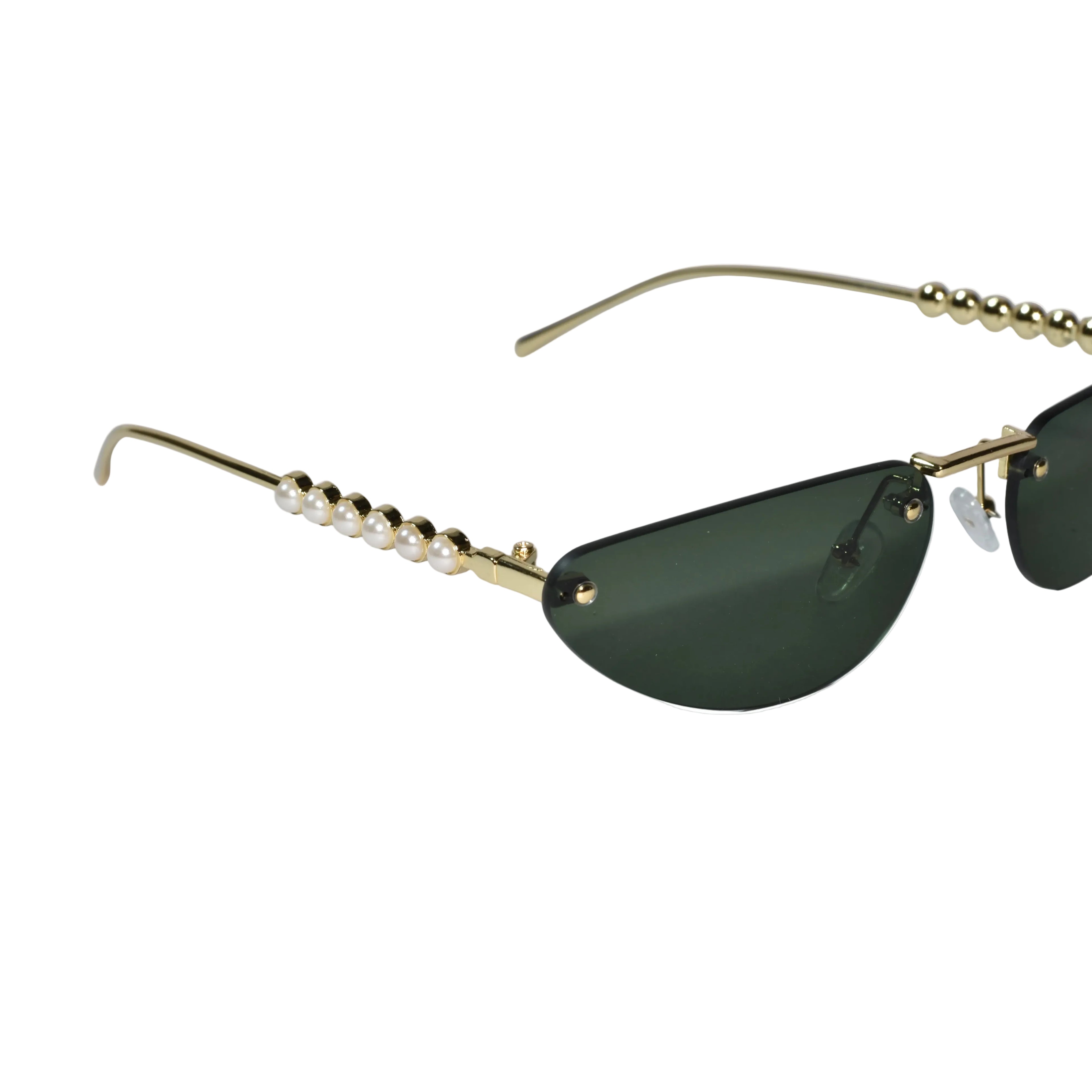 Rimless Cat Eye Sunglasses for Women ELS2026S12-GRN GLD