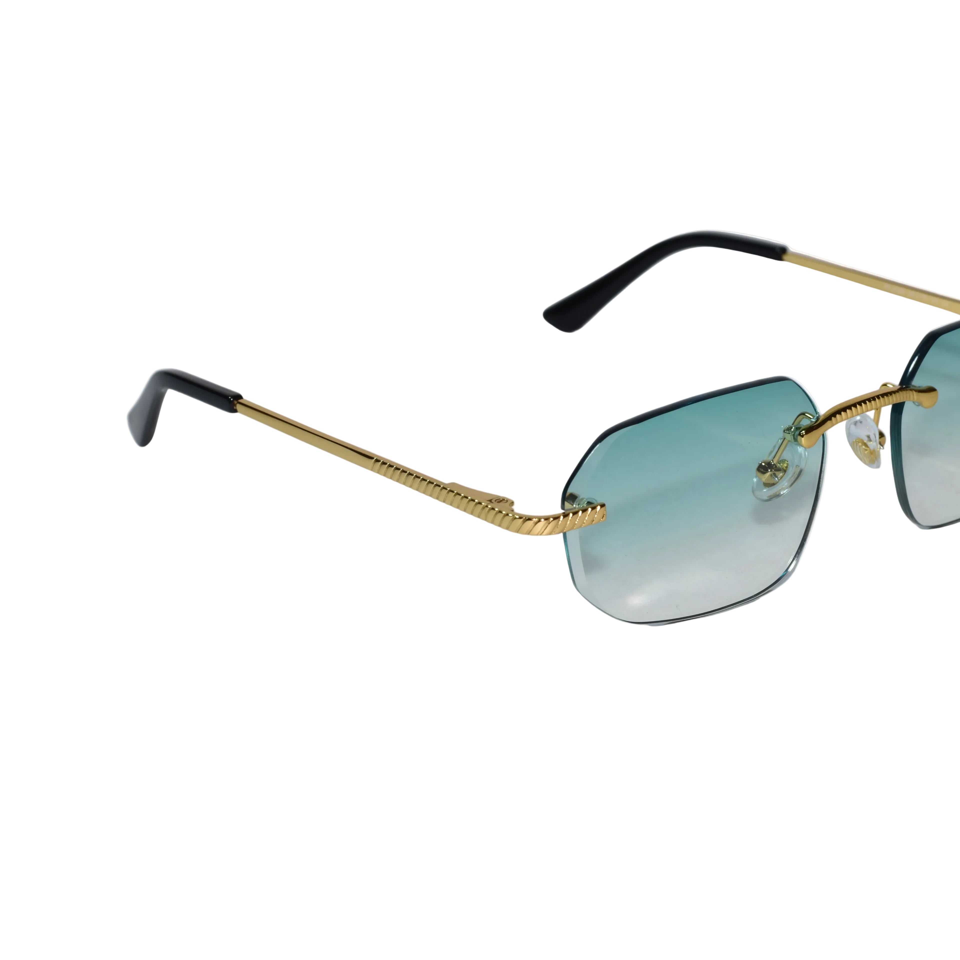 Rimless Square Sunglasses with Gold Sunglasses For Men & Women ELS2026S02-GRN