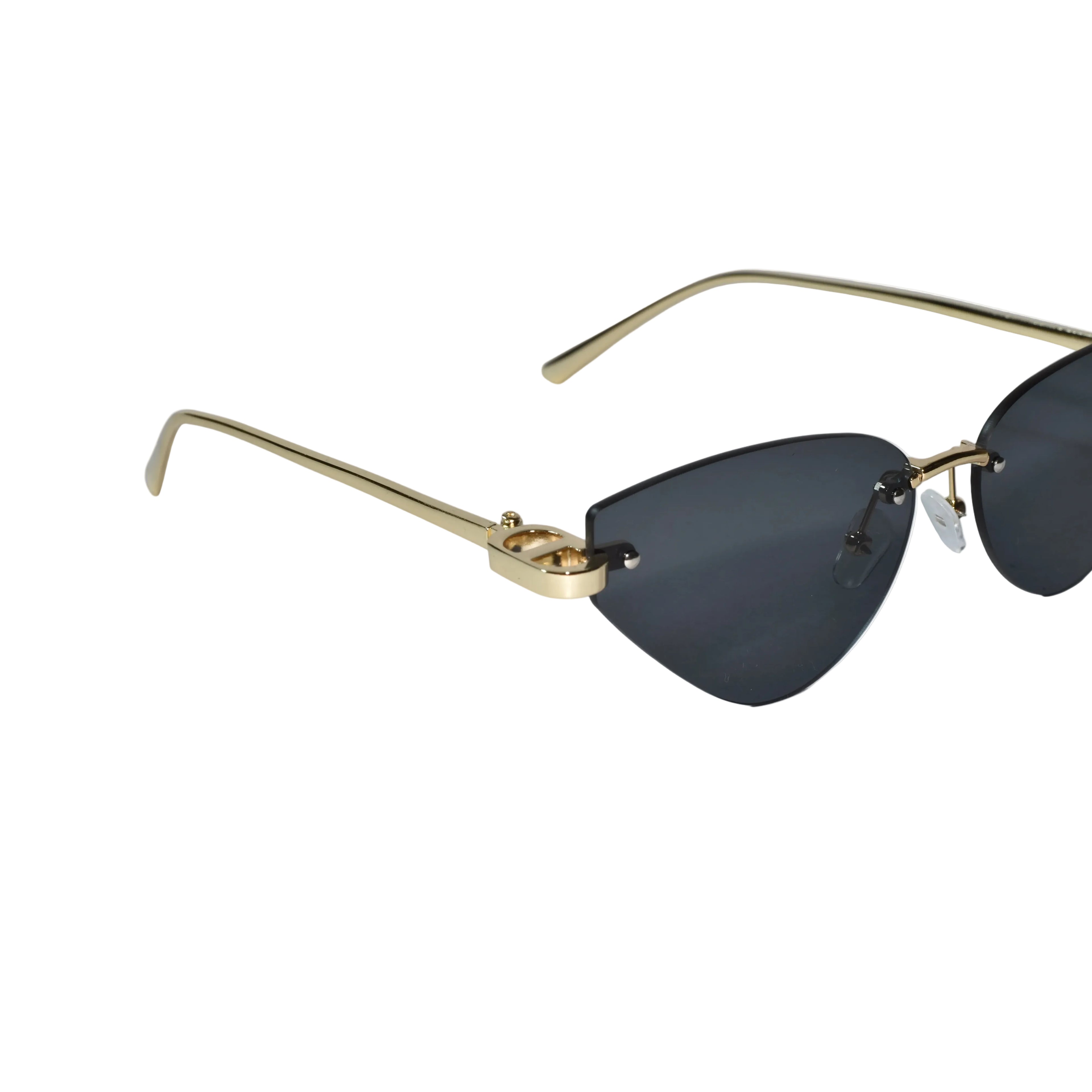 Rimless Cat Eye Sunglasses for Women ELS2026S010-BLK GLD