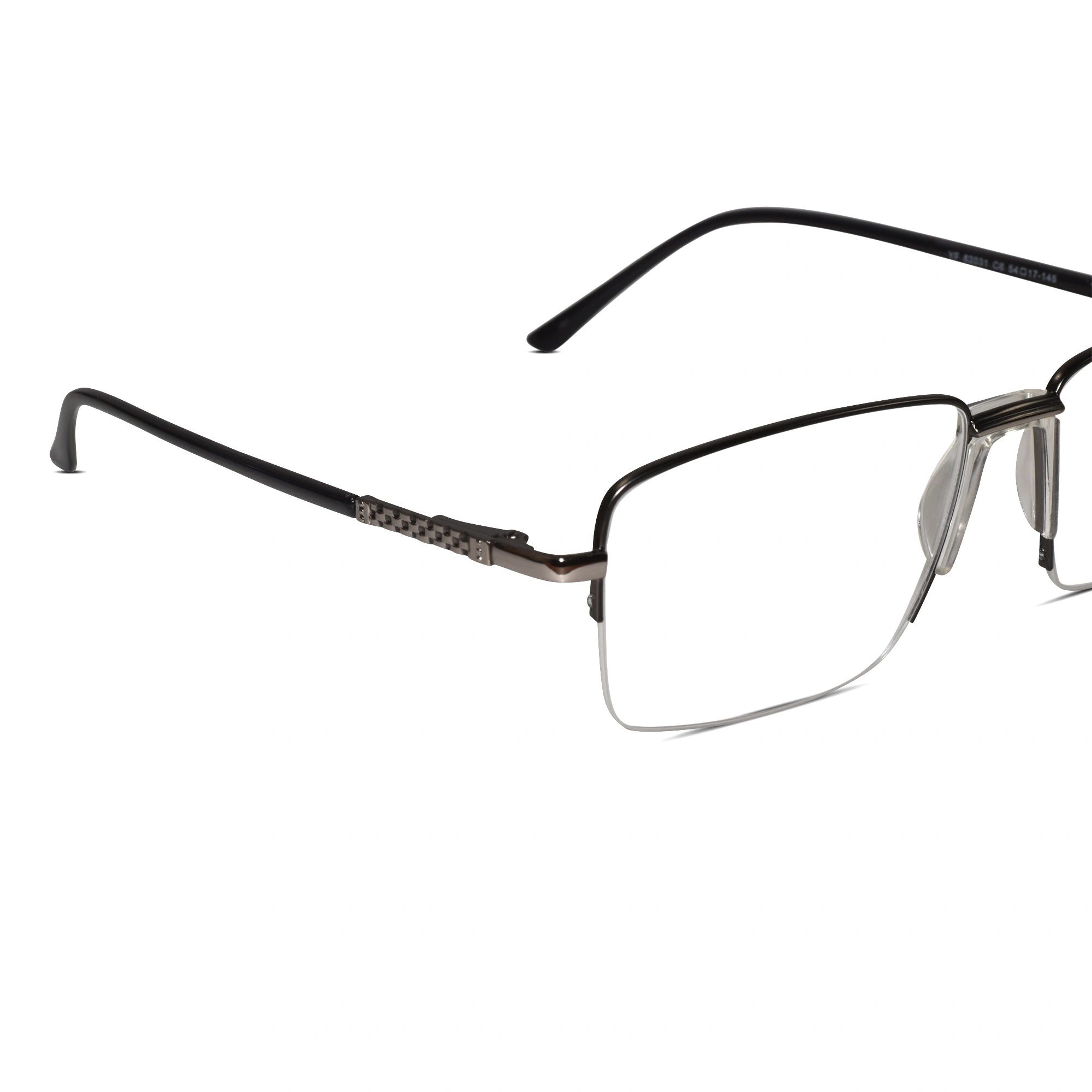 Designer Half Farme Reactngular Eyeglasses For Men ELE62031-GRY