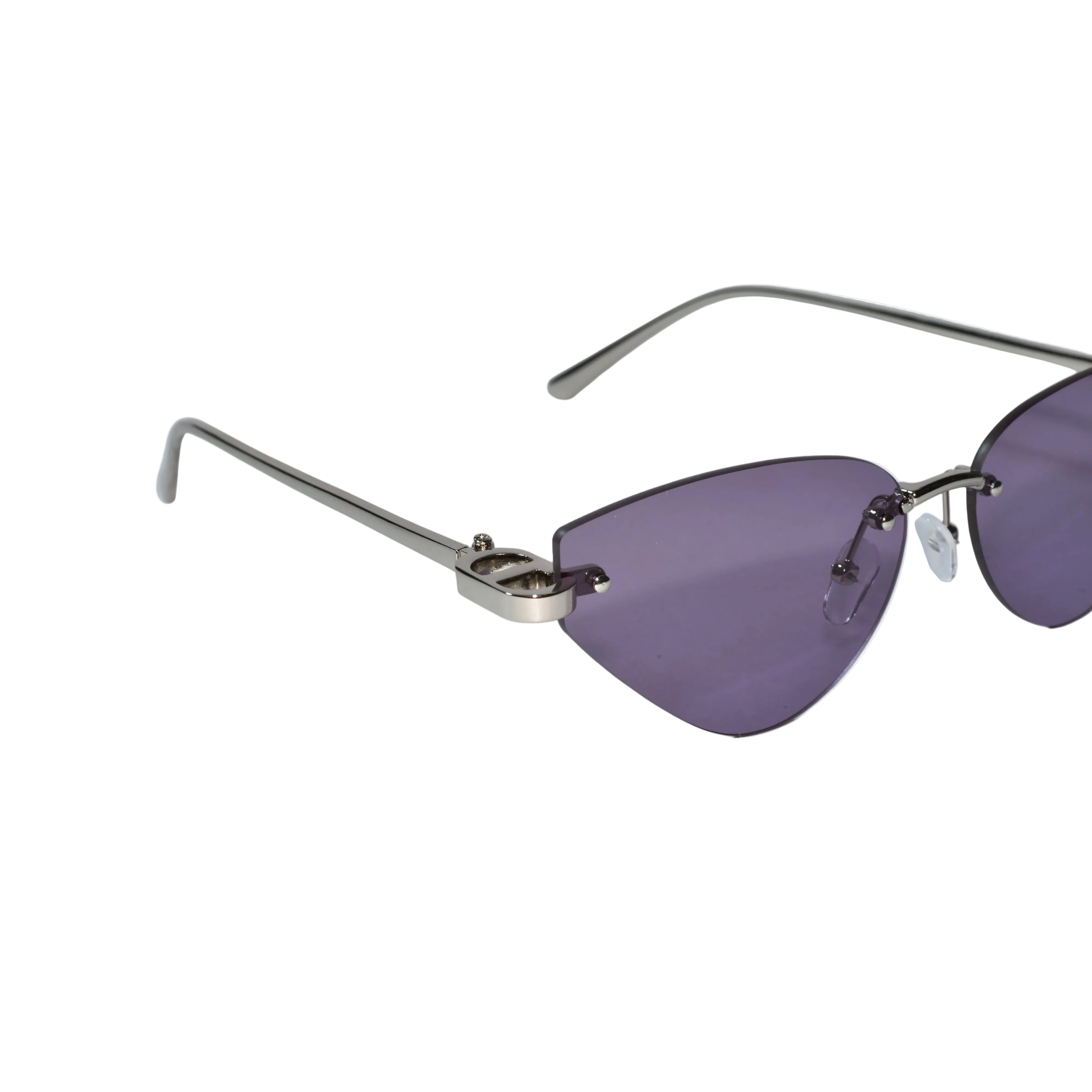 Rimless Cat Eye Sunglasses for Women ELS2026S010-PEPL GLD