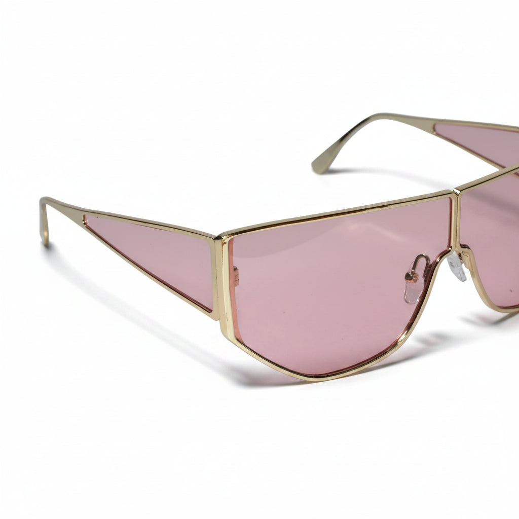 Stylish Geometric Sunglasses for Men-ELS2026S05-PNK GLD