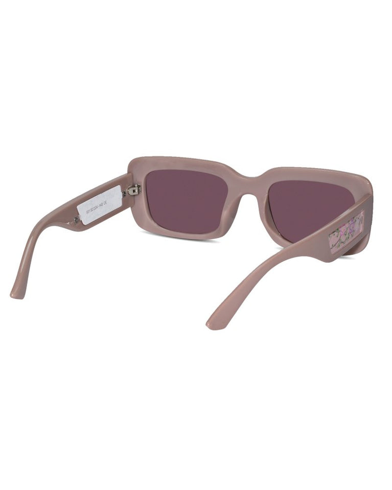 Designer Floral brown Rectangular Sunglasses